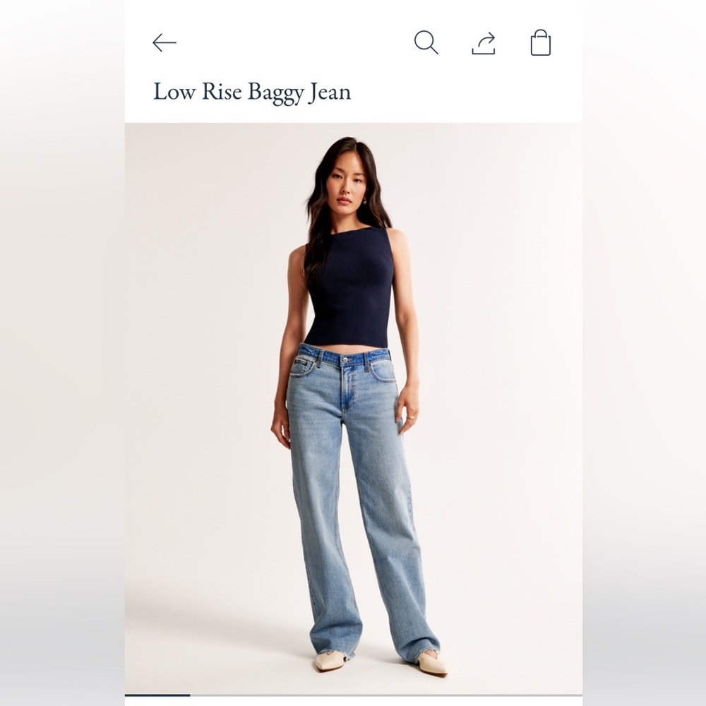 Abercrombie & Fitch Low Rise Baggy Jeans, Sz. 6L/28L